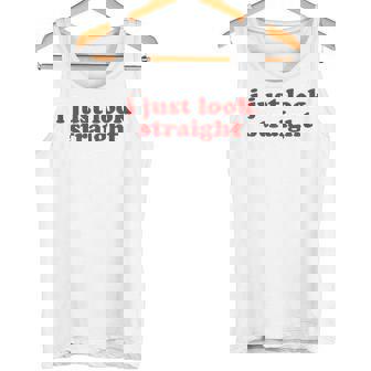 I Just Look Straight Y2k Aesthetic Camiseta sin mangas - Regaloses