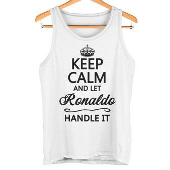 Keep Calm And Let Ronaldo Handle It Name Gray Tank Top - Geschenkecke