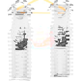Kids 4th Birthday Pirate Finally 4 Boy 4 Years Pirate Ship Tank Top - Monsterry