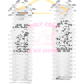 Kids Holy Cow I'm Going To Be a Big Sister Pregnancy Announcement Tank Top - Monsterry