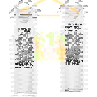 Kids It's My 1st Birthday Zoo Safari Jungle Animals Theme Tank Top - Monsterry