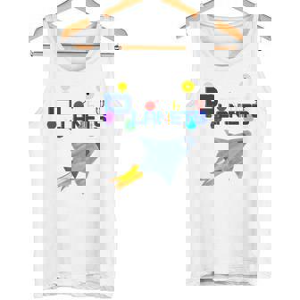 Kids Planet Symbols And Rocket In Space Solar System Science Premium Tank Top - Monsterry