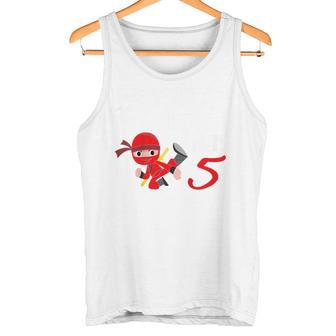 Kinder 5 Geburtstag Junge 5 Jahre Alt Fünfjähriger Ninja Rot Tank Top - Geschenkecke