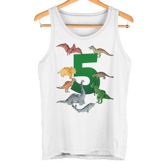 Kinder Geburtstags 5 Jahre Dinosaurier Dino 5 Geburtstag Tank Top - Geschenkecke