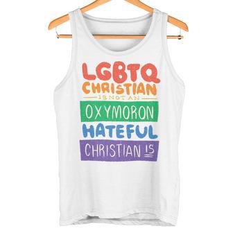 LGBTQ Christian Is Not An Oxymoron LGBT Pride Premium Tank Top - Monsterry