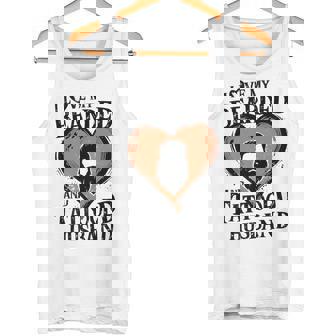 I Love My Bearded And Tattooed Husband Beard Lovers Wife Premium Tank Top - Monsterry