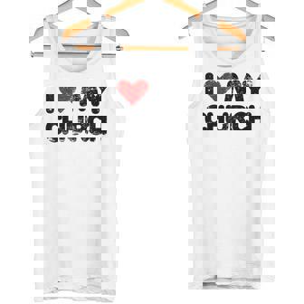 I Love My Church Christian Bible Verse Quote Heart T Shirt Tank Top - Monsterry