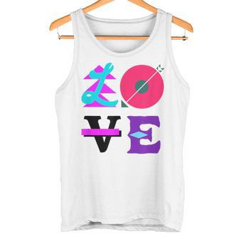 Love Colourful Typography For Creative Individuality Blue Tank Top - Geschenkecke