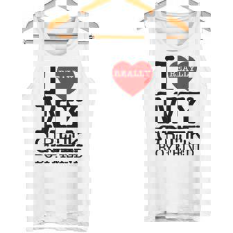 I Love My Greek Boyfriend Red Heart BF Couple Valentines Day Tank Top - Monsterry