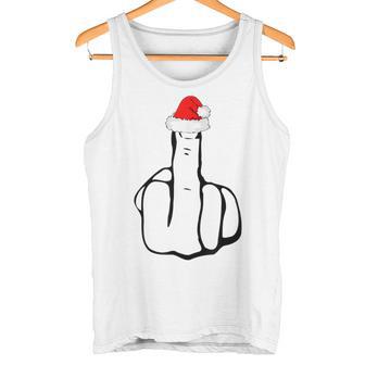 Middle Finger Jolly As Fuck Adult Joke Offensive Christmas Tank Top - Geschenkecke