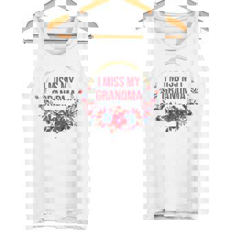 I Miss My Grandma Flower Red Blue Floral Family Memorial Tank Top - Monsterry