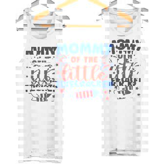 Mommy Of The Little Firecracker Fourth Of July Birthday Tank Top - Monsterry