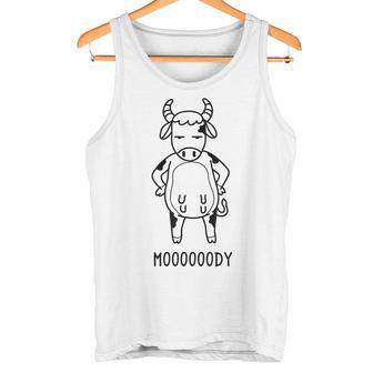 Moody Cow Pun Calf Play Of Words Farmers Camiseta sin mangas - Regaloses