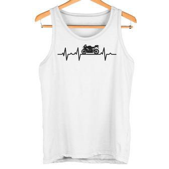 Motorcycle Heartbeat Biker Ecg Heart Rate Motorcycle Biker Tank Top - Geschenkecke