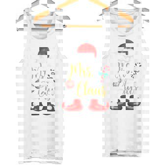 Mrs Claus Christmas Couples Matching Her Xmas Pajama Tank Top - Monsterry