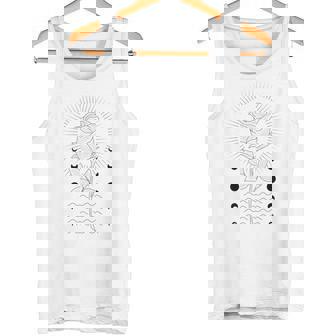 Mystical Symbol Rose Sun Water Moon Phase Horoscope Premium Tank Top - Monsterry