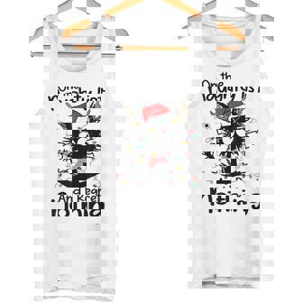 On The Naughty List I Regret Nothing Cat Christmas Lights Tank Top - Monsterry