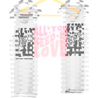 All You Need Is Love Retro Style Valentine's Day Tank Top - Monsterry