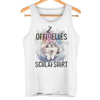 Official Siberian Husky Dog Sleep Blue Tank Top - Geschenkecke