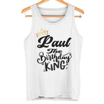 Paul The Birthday King Happy Birthday Boys Nager Gray Tank Top - Geschenkecke