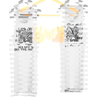 Peace Love Orange Tabby Cat Lover Tank Top - Monsterry