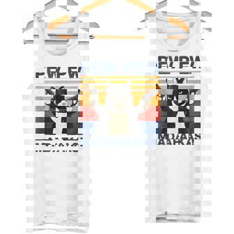 Pew Pew Madafakas Kitten Crazy Catintage Cat Tank Top - Seseable