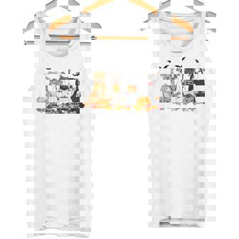 Pit Bull Dogs Ghost Witch Mummy Halloween Pumpkins Spooky Tank Top - Monsterry