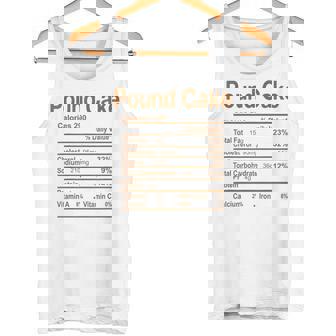 Pound Cake Nutrition Facts Thanksgiving Christmas Tank Top - Monsterry
