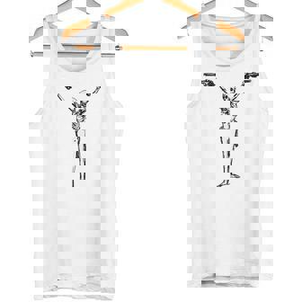 Punk Skeleton Clutches His Guns Ready For Action Tank Top - Monsterry
