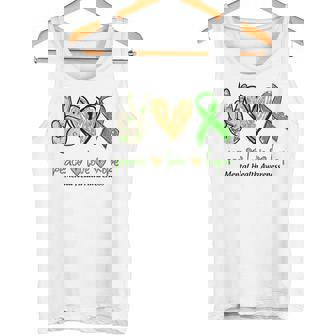 Regalos De Concientización Sobre Salud Mental Green Peace Love Hope Camiseta sin mangas - Regaloses