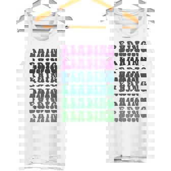 Retro READING Teacher Libraries Vibes Reading Teach Tank Top - Monsterry