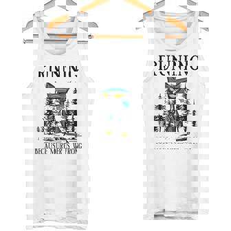 Running Because Murder Is Wrong Cat Running Tank Top - Monsterry