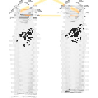 Running Mustang Wild Horse Breed Lover Silhouette Tank Top - Monsterry