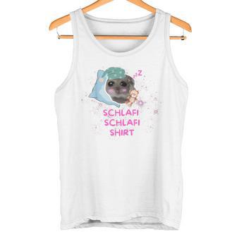 Schlafi Schlafi Hamster Meme Gray Tank Top - Geschenkecke