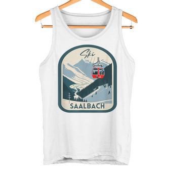 Ski Saalbach Retrointage Style Saalbach Skiing Gray Tank Top - Geschenkecke