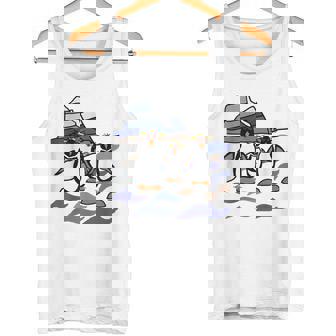 Smilemoreteesa Penguins And Rocks Nature Abstract Tank Top - Monsterry