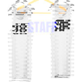 Staff Back Blue Text Uniform For Adult Camiseta sin mangas - Regaloses