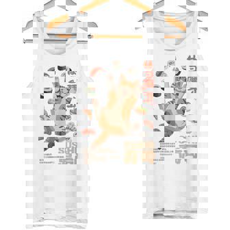 Sushi Lover Happy Cat Comida Japonesa Diseño Divertido Camiseta sin mangas - Regaloses