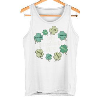 Teacher Positive Affirmations Groovy Paddys St Patricks Day Tank Top - Monsterry