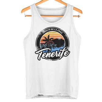 Teneriffa Puerto De La Cruz With Coordinates Gray Tank Top - Geschenkecke