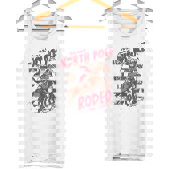 Vintage North Pole Rodeo Cowboy Santa Country Christmas Tank Top - Monsterry