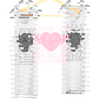 I Wear Red For Heart Disease Awareness CHD Survivor Groovy Tank Top - Monsterry
