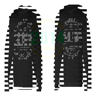 10 Year Old Bday Legend Since 2014 Vintage 10Th Birthday Long Sleeve T-Shirt | Mazezy