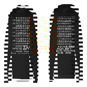 100 Days Math Numbers 100th Day Of School Teacher Kids Long Sleeve T-Shirt - Monsterry