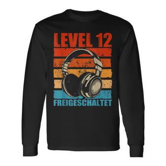 12Th Birthday Boysideo Gamer Level 12 Unlocked Boys Langarmshirts - Geschenkecke