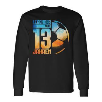 13Th Birthday Decoration Football Player 13 Years Boy Nager Langarmshirts - Geschenkecke