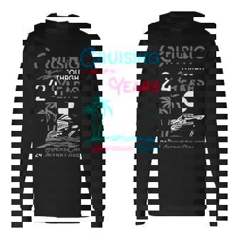 24th Wedding Anniversary Cruise Tee 24 Years Of Marriage Long Sleeve T-Shirt - Monsterry