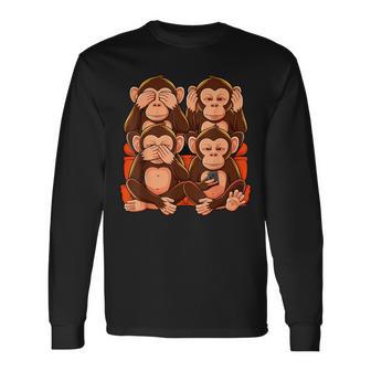 31 Monkey See Nothing Hear Say Smartphone Langarmshirts - Geschenkecke