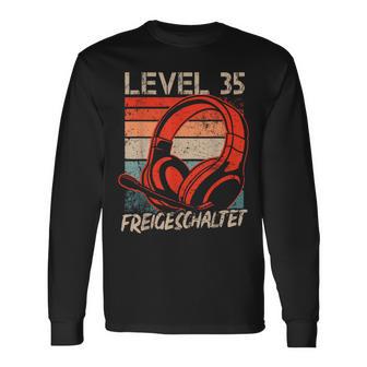 35Th Birthday Boysideo Gamer Level 35 Unlocked Langarmshirts - Geschenkecke