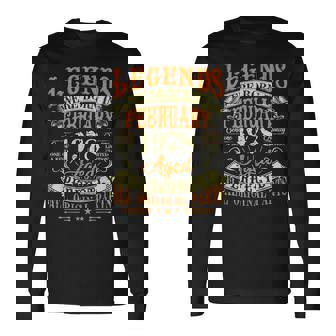 47Th Birthday 47 Years Old Legends Born February 1978 Long Sleeve T-Shirt - Seseable